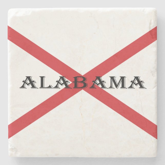 Posavasos De Piedra Coasterisco de alabama y bandera (Anverso)