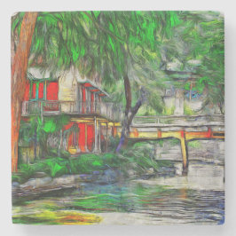 Posavasos De Piedra Coasters de San Antonio Riverwalk