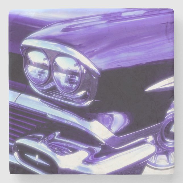 Posavasos De Piedra Coche clásico: Chevrolet 1958 (Anverso)