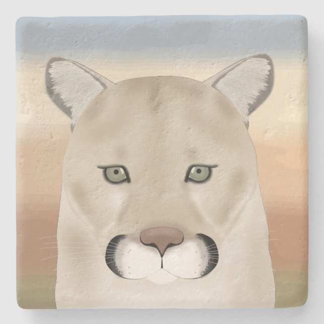 Posavasos De Piedra Cocina de piedra de Cougar (Anverso)