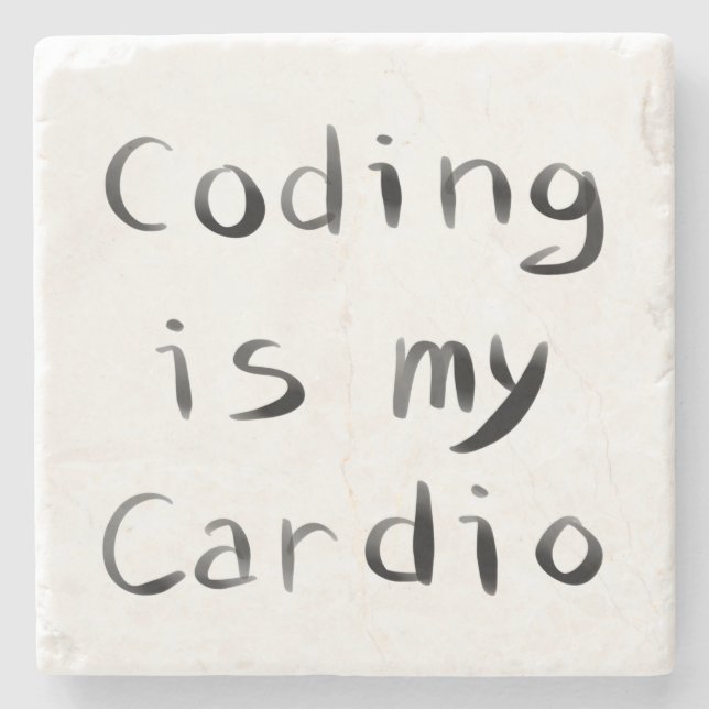 Posavasos De Piedra Codificar es mi programador cardio divertido (Anverso)