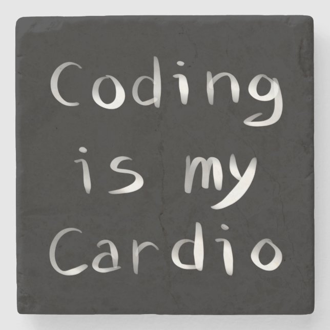 Posavasos De Piedra Codificar es mi programador cardio divertido (Anverso)