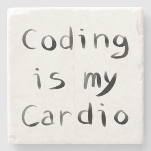 Posavasos De Piedra Codificar es mi programador Cardio Funny