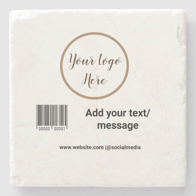 Posavasos De Piedra código de barras personalizado simple agregar su s (Anverso)