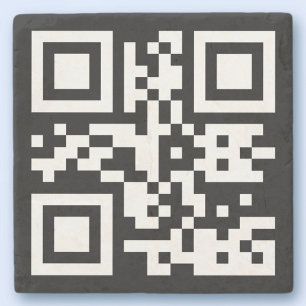 Posavasos De Piedra Código QR creado instantáneamente (al ingresar su