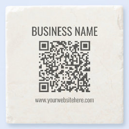 Posavasos De Piedra Código QR de personalizable y nombre comercial