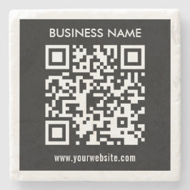 Posavasos De Piedra Código QR editable (generado al instante) | Negro