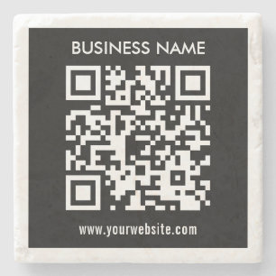 Posavasos De Piedra Código QR editable (generado al instante) Negro