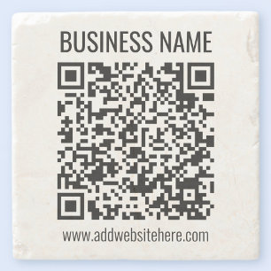 Posavasos De Piedra Código QR instantáneo (ingrese la URL de su sitio