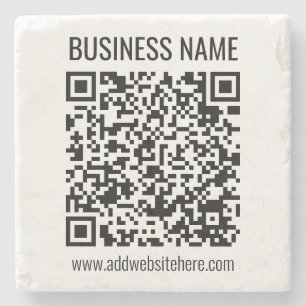 Posavasos De Piedra Código QR instantáneo (introduzca la dirección URL