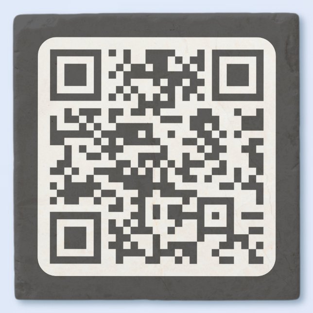Posavasos De Piedra Código QR moderno editable | Blanco negro o cualqu (Subido por el creador)