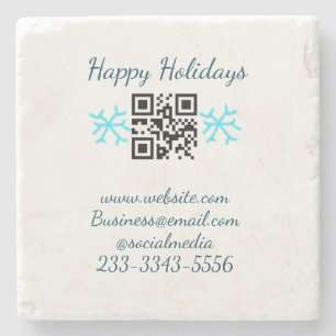 Posavasos De Piedra código QR personalizado simple agregue su nombre t
