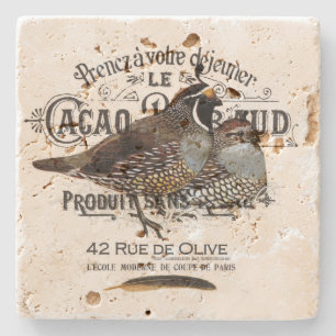 Posavasos De Piedra codornices modernas de la caída del vintage