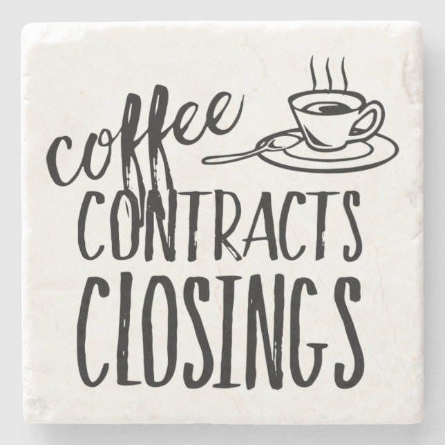 Posavasos De Piedra Coffee Contracts Closings Real Estate Agent (Anverso)