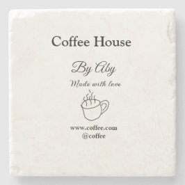 Posavasos De Piedra Coffee house made with love add text website socia