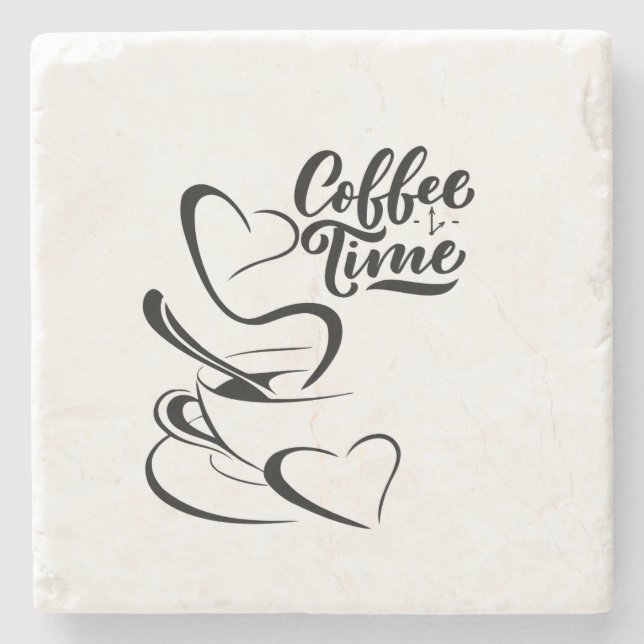 Posavasos De Piedra Coffee time amour du café (Anverso)