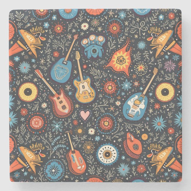 Posavasos De Piedra cofre del festival de rock (Anverso)