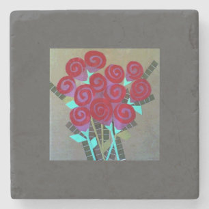 Posavasos De Piedra Cojín decorativo de Rosas de papel