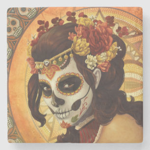 Posavasos De Piedra Cojín decorativo Dia De Los Muertos