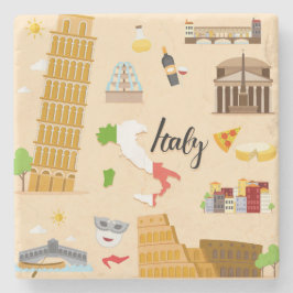 Posavasos De Piedra Colección de viajes de Italia