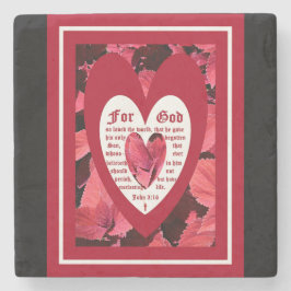 Posavasos De Piedra Coleus Close-up con John 3:16