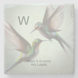Posavasos De Piedra Colibrí Agregar nombre monograma