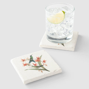 Posavasos De Piedra Colibrí capsulado violeta de la ninfa de madera