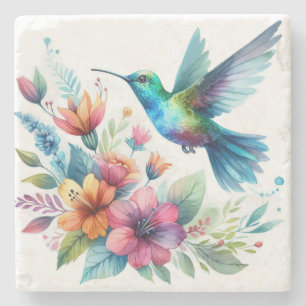Posavasos De Piedra Colibrí floral primavera