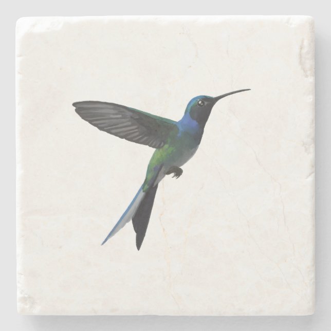 Posavasos De Piedra Colibrí Minimalista (Anverso)