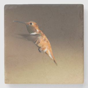Posavasos De Piedra Colibrí rufo en vuelo