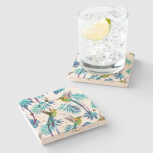 Posavasos De Piedra Colibríes de cola larga tropical