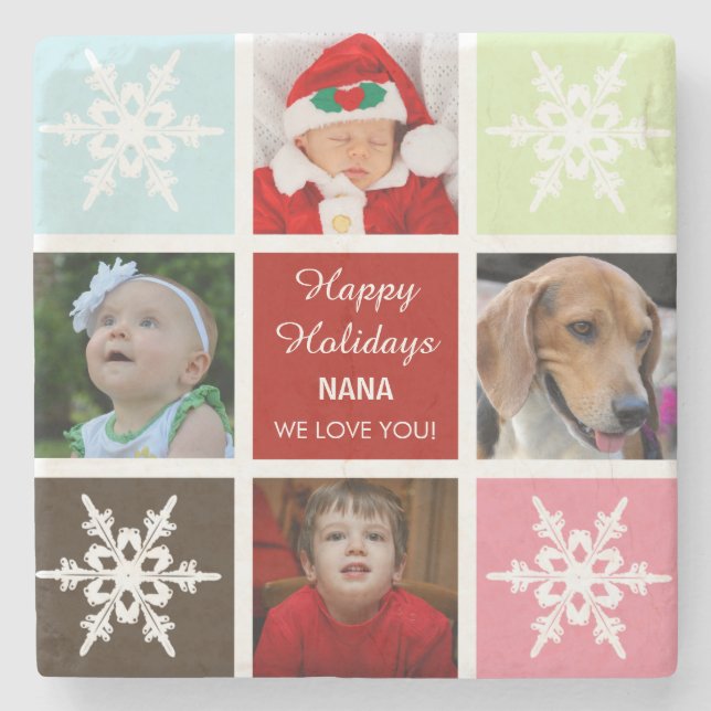 Posavasos De Piedra collage de cuatro fotos Máster de fotos Mod (Anverso)