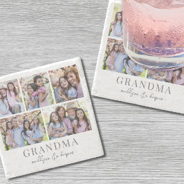 Posavasos De Piedra Collage de fotos de la abuela