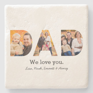 Posavasos De Piedra Collage de fotos de papá