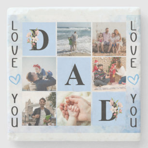 Posavasos De Piedra Collage de fotos de Personalizado de Amo Tú Papá -