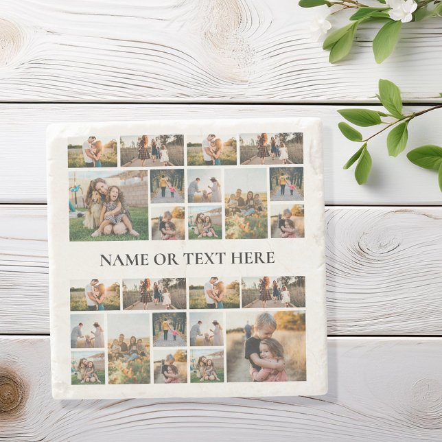 Posavasos De Piedra Collage de fotos personalizado (Subido por el creador)