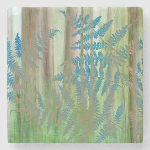 Posavasos De Piedra Collage de helechos y bosque de Bracken   Seabeck,