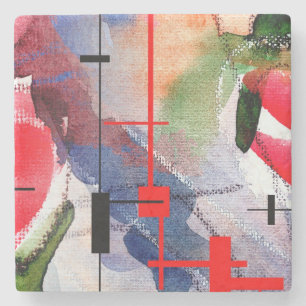 Posavasos De Piedra collage, técnicas mixtas y acuarela del arte