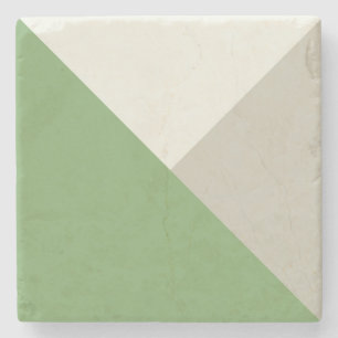 Posavasos De Piedra Color Block Green Beige