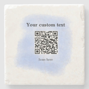 Posavasos De Piedra color de agua azul código de exploración QR agrega