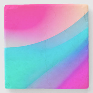 Posavasos De Piedra Color de agua gris rosa azul abstracto pastel