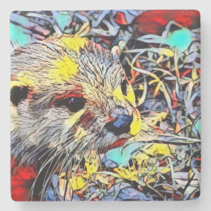 Posavasos De Piedra Color Kick - Otter