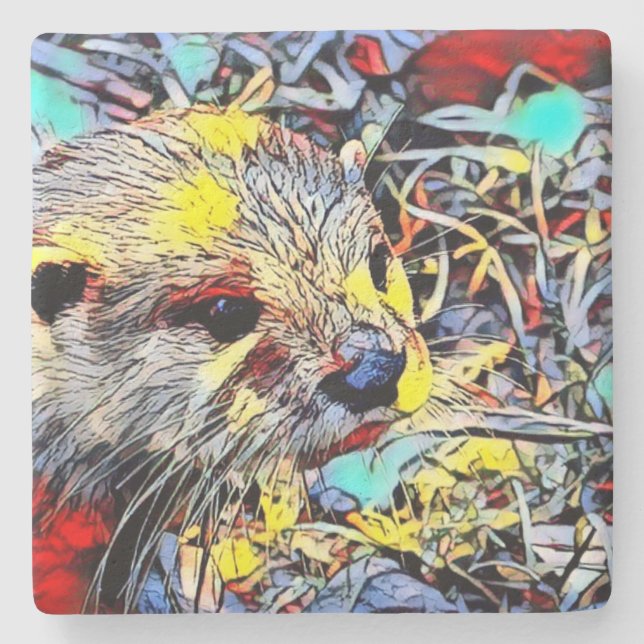 Posavasos De Piedra Color Kick - Otter (Anverso)