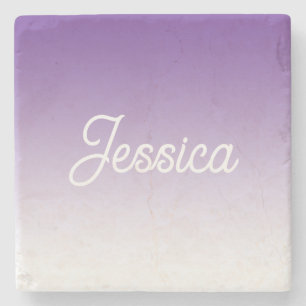 Posavasos De Piedra Color morado degradado (editable) y tu texto