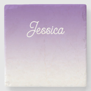 Posavasos De Piedra Color Púrpura Ombre (Editable) y tu texto