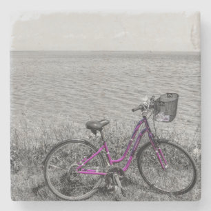 Posavasos De Piedra Color selectivo de la bicicleta de la isla de Mack