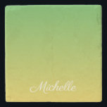Posavasos De Piedra Color verde y amarillo oscuro personalizado<br><div class="desc">Color verde y amarillo oscuro personalizado</div>