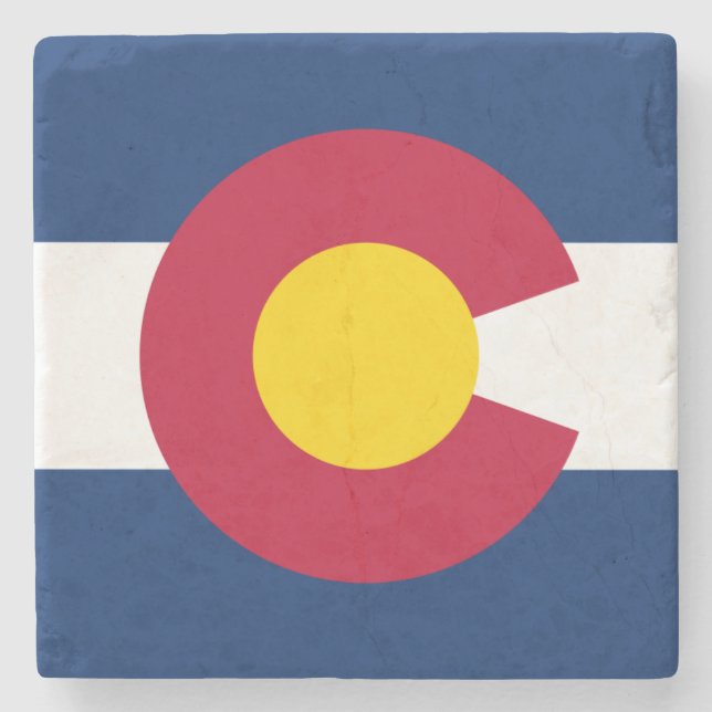 Posavasos De Piedra Colorado Flag Stone Coaster (Anverso)
