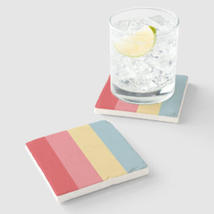 Posavasos De Piedra Colores de caramelo con rayas verticales
