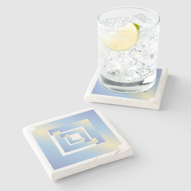 Posavasos De Piedra colores de cielo brillante (Lateral)